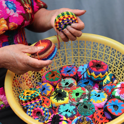 Crochet Multicolor Hacky Sack Stress Ball Bocce Ball Guatemala Handmade Gifts Handcraft 2.5" Diameter Fair Trade Guidelines