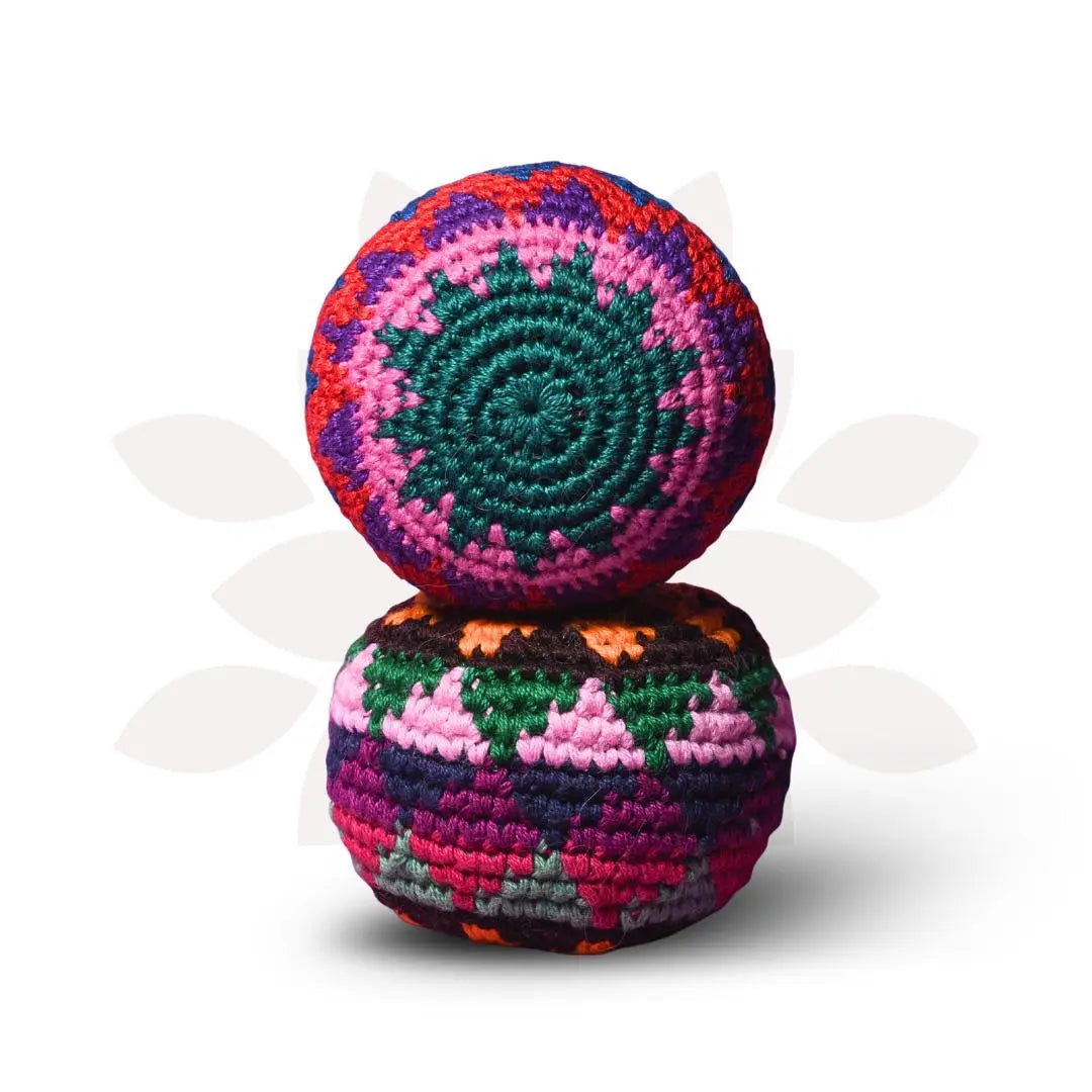 Crochet Multicolor Hacky Sack Stress Ball Bocce Ball Guatemala Handmade Gifts Handcraft 2.5" Diameter Fair Trade Guidelines