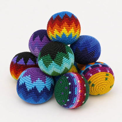 Crochet Multicolor Hacky Sack Stress Ball Bocce Ball Guatemala Handmade Gifts Handcraft 2.5" Diameter Fair Trade Guidelines